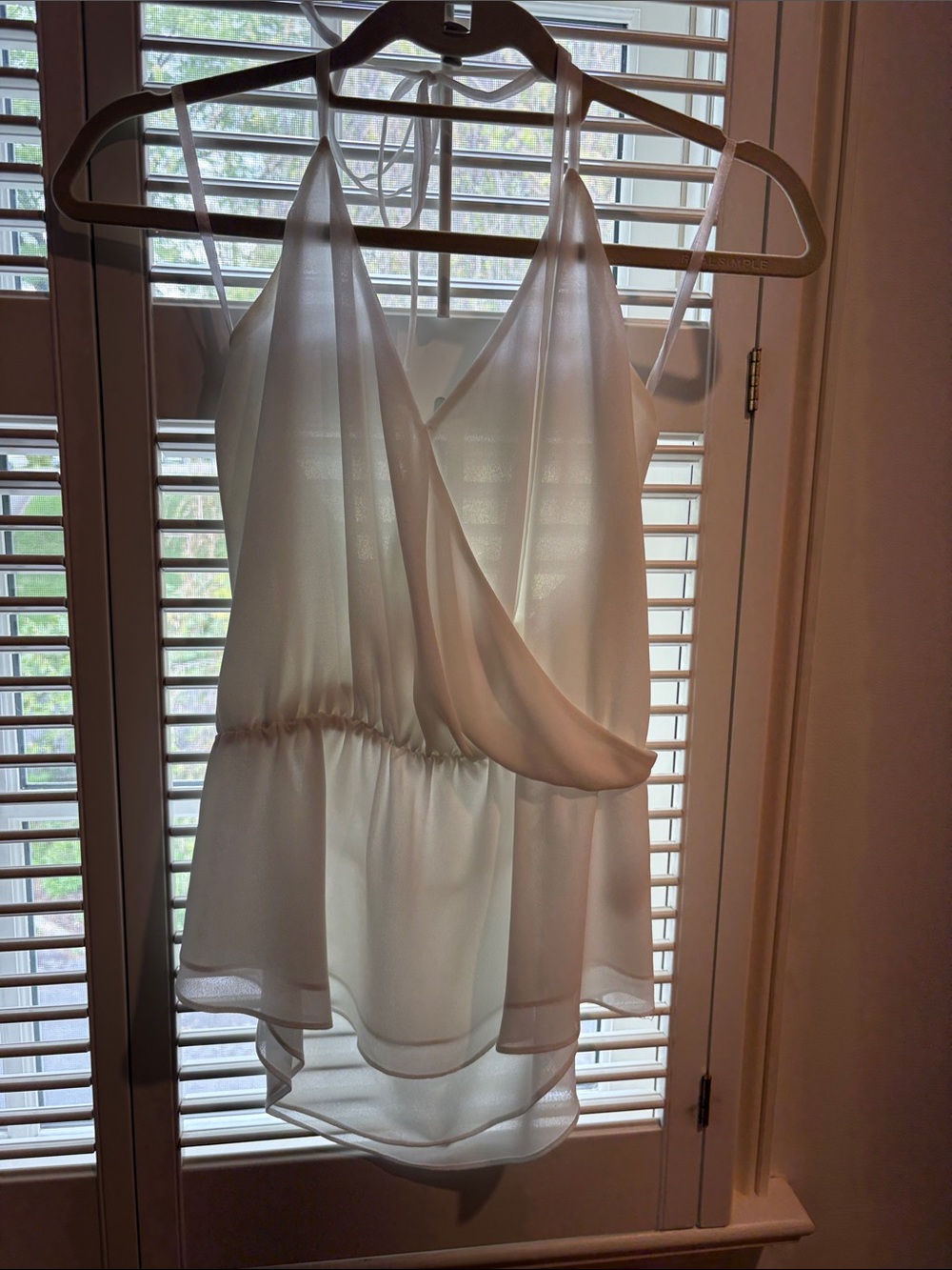 Women’s White Chiffon Surplice Camisole